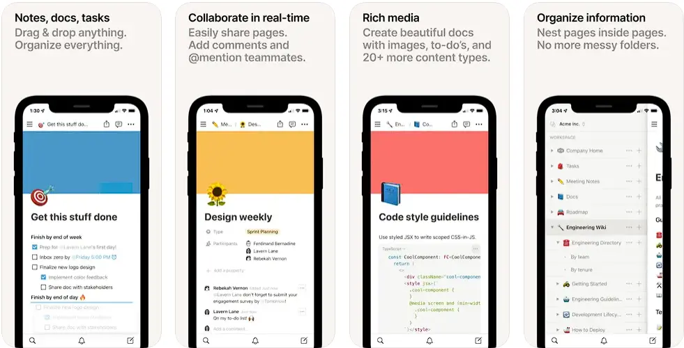 Notion interface