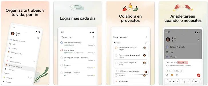Interfaz de Todoist