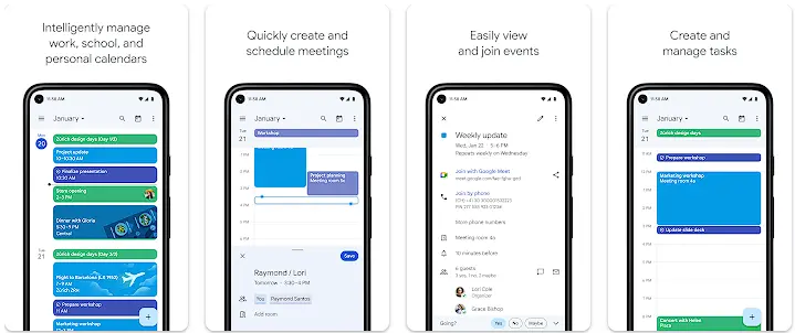 Interfaz de Google Calendar
